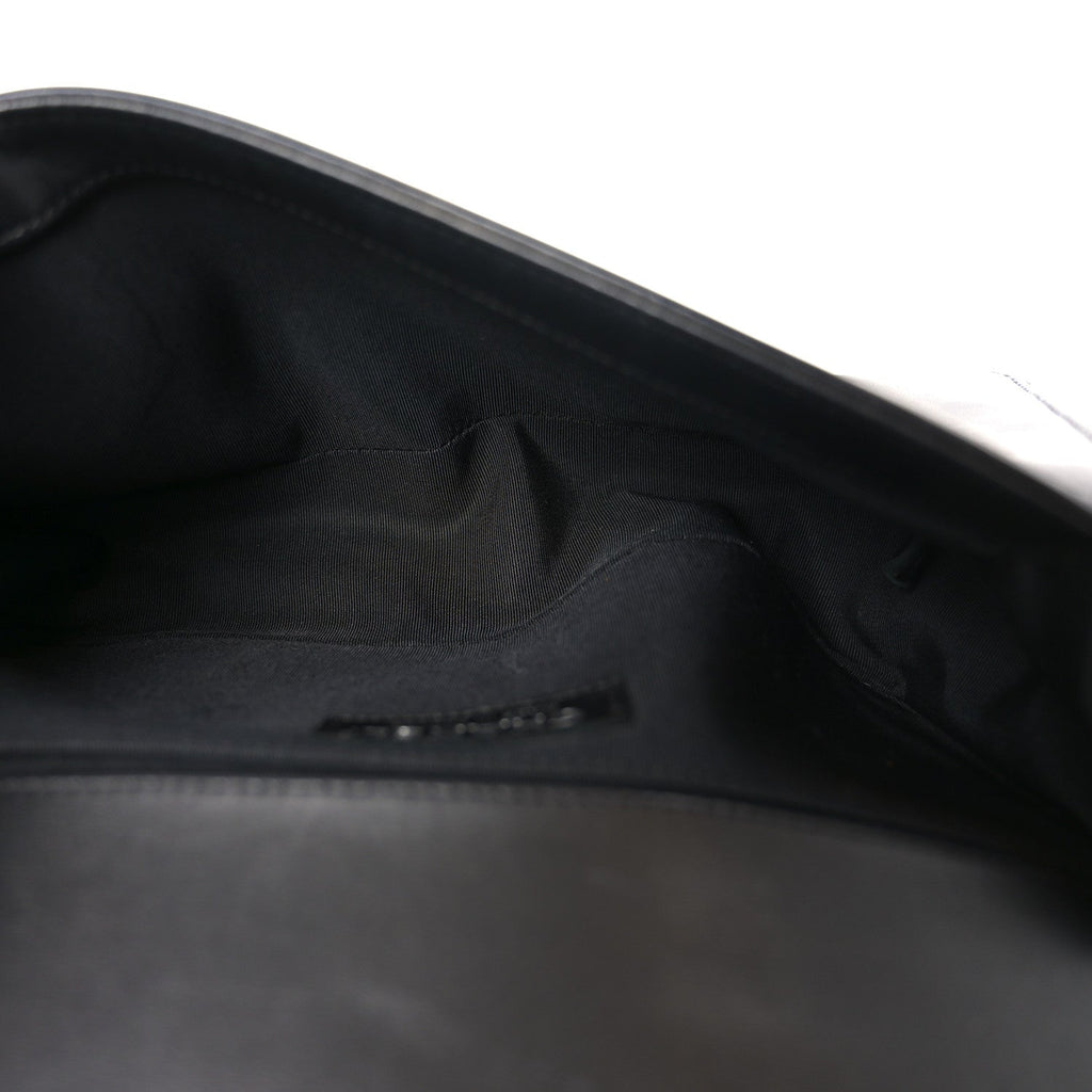 Calfskin Pleated Medium Boy Flap Black