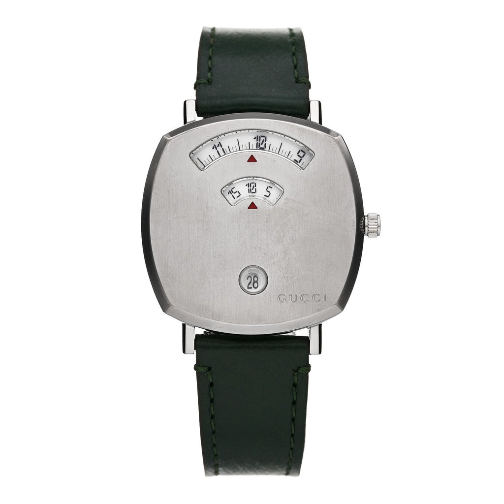 Stainless Steel Calfskin 35mm Grip Quartz Watch Green