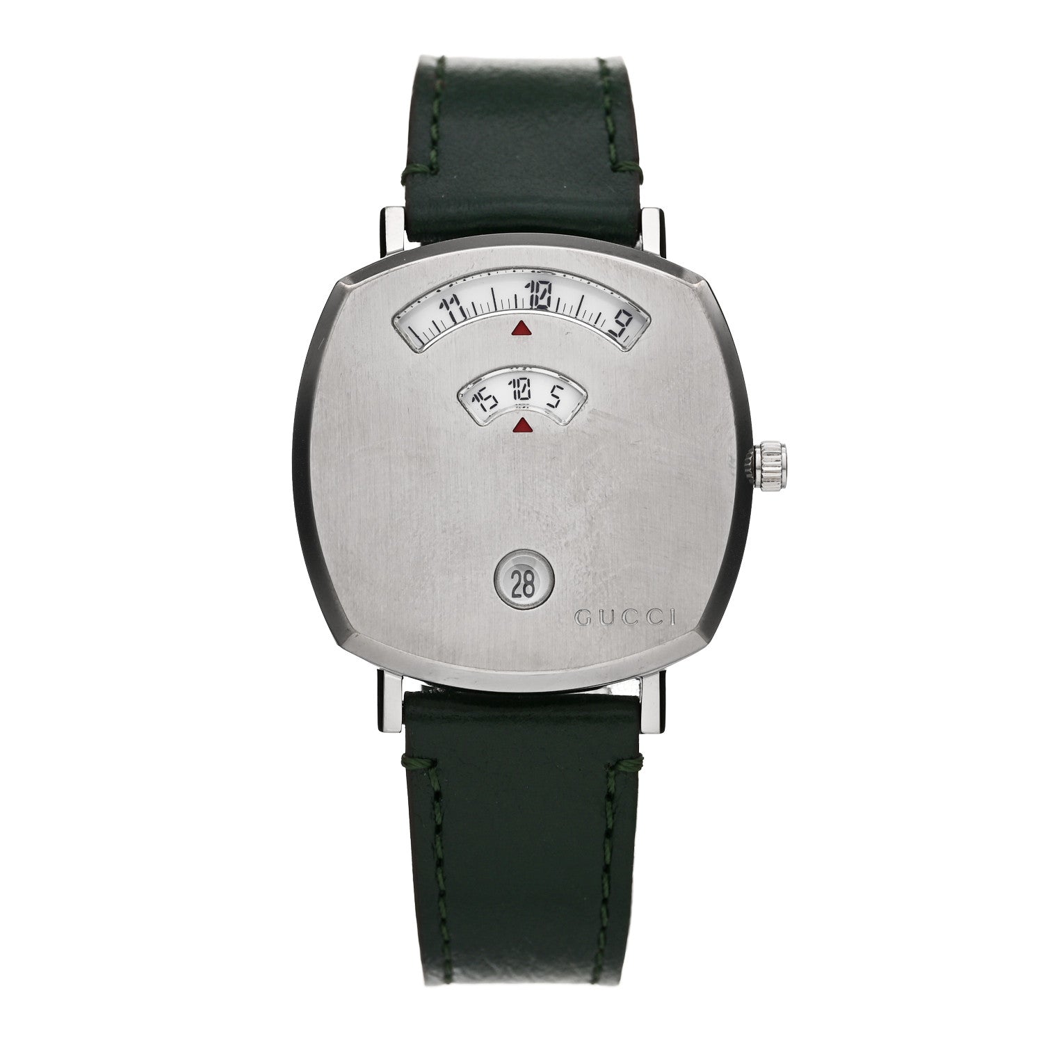 Stainless Steel Calfskin 35mm Grip Quartz Watch Green