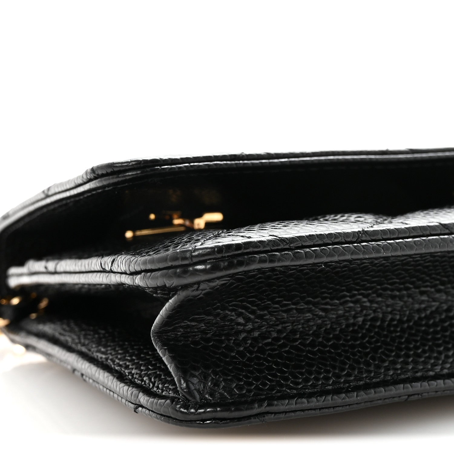 Caviar Quilted Wallet on Chain WOC Black