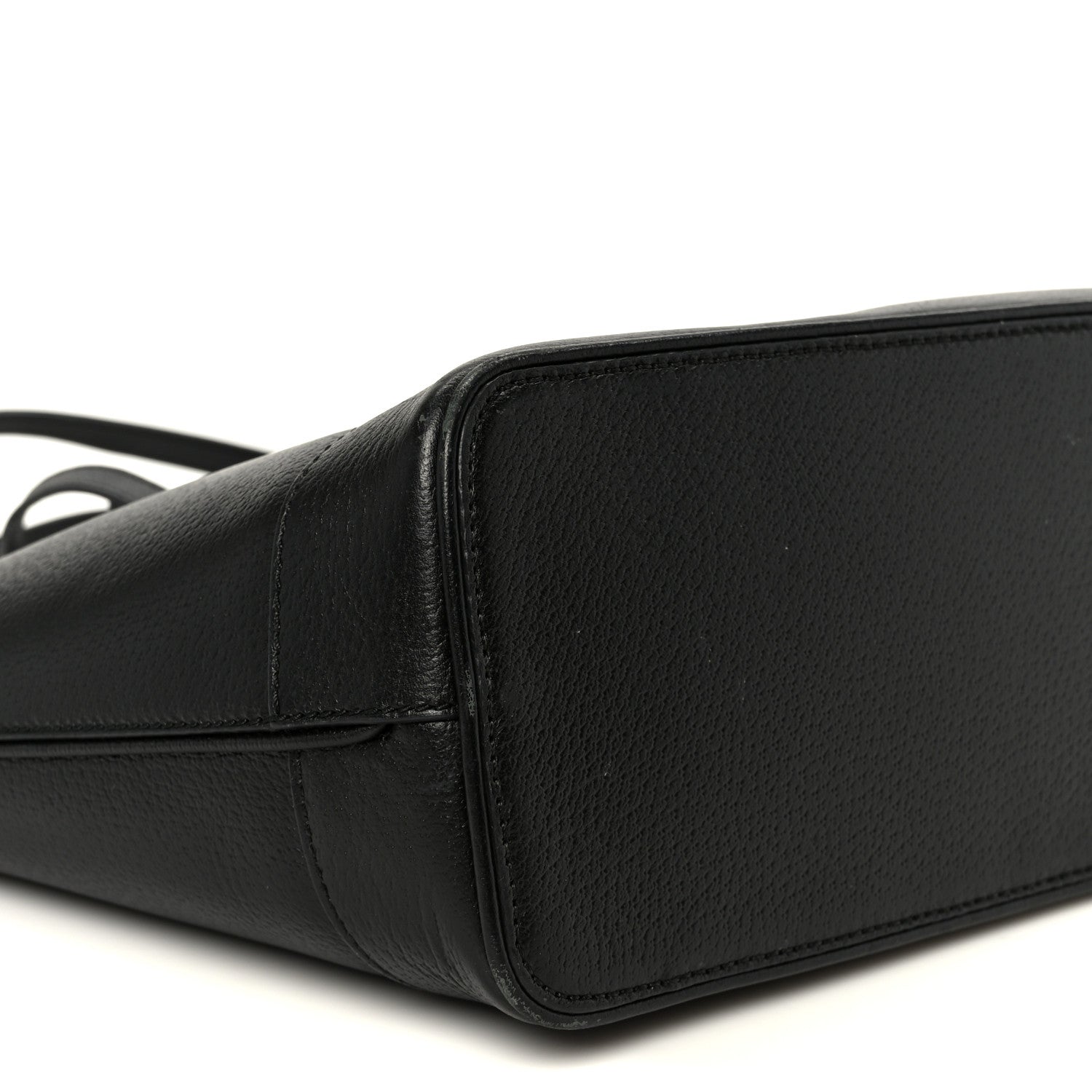 Textured Dollar Calfskin Small Ophidia Shoulder Tote Bag Black