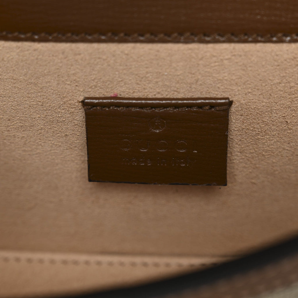 GG Supreme Monogram Mini Horsebit 1955 Shoulder Bag Beige Brown Sugar