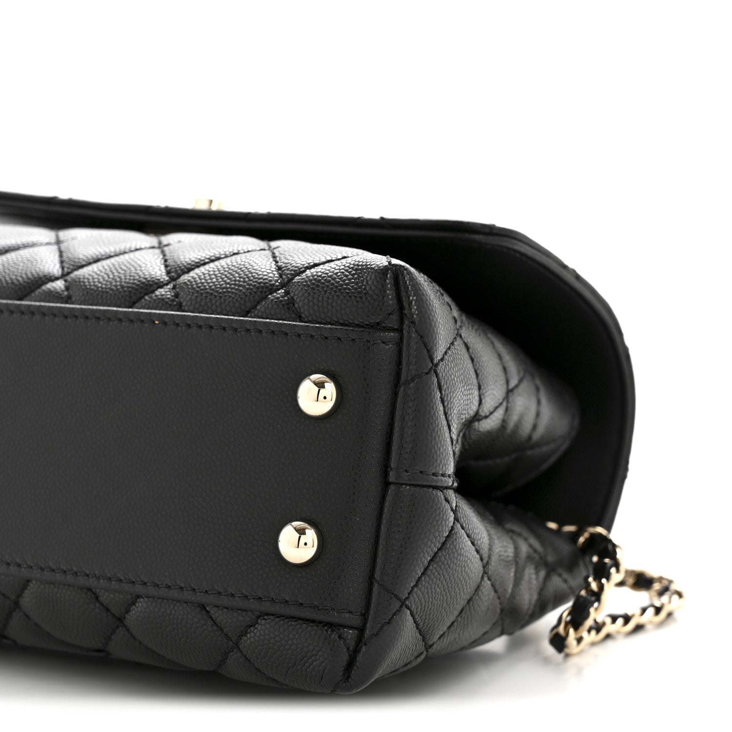 Caviar Quilted Mini Coco Handle Flap Black