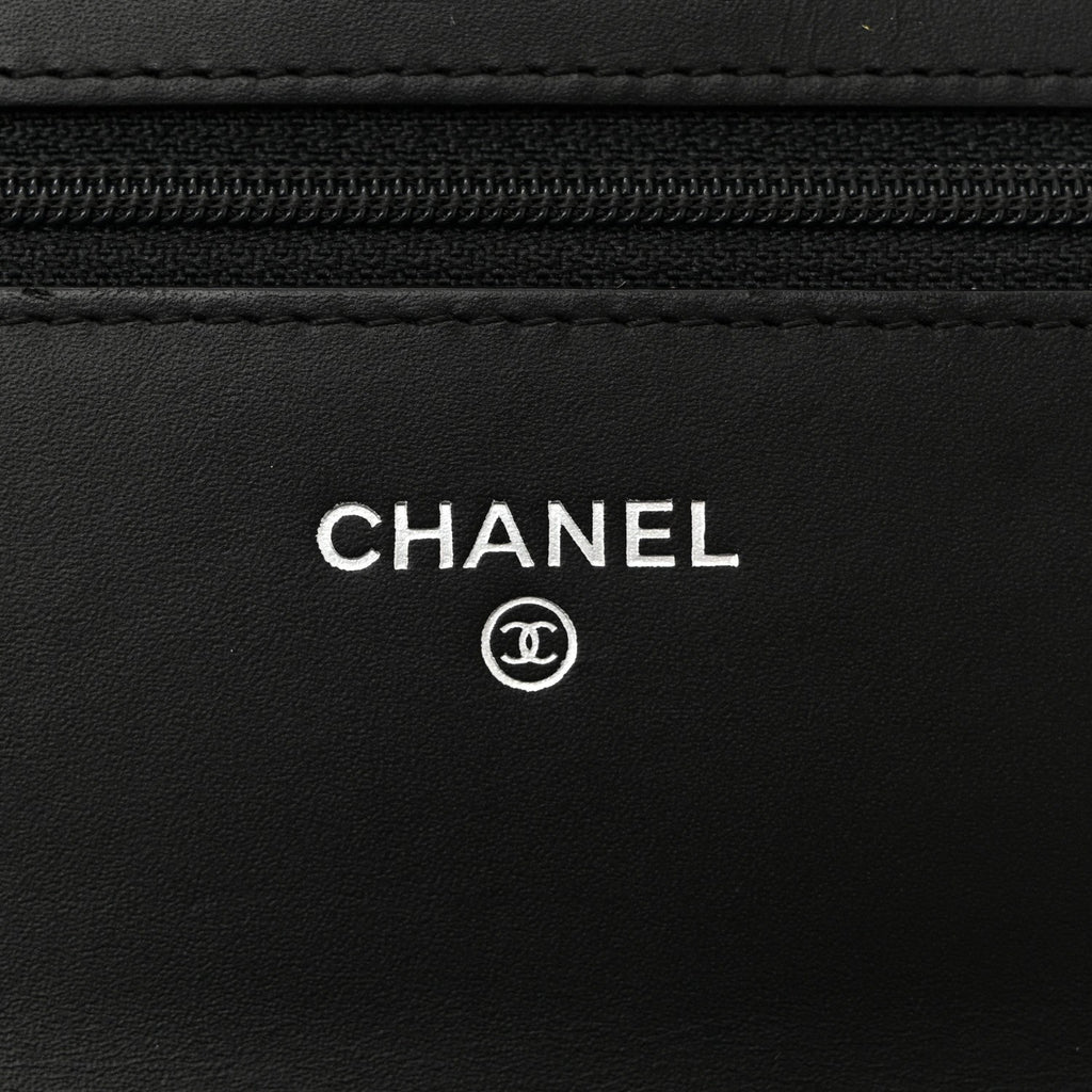 Patent Calfskin Quilted Reissue Wallet On Chain WOC So Black