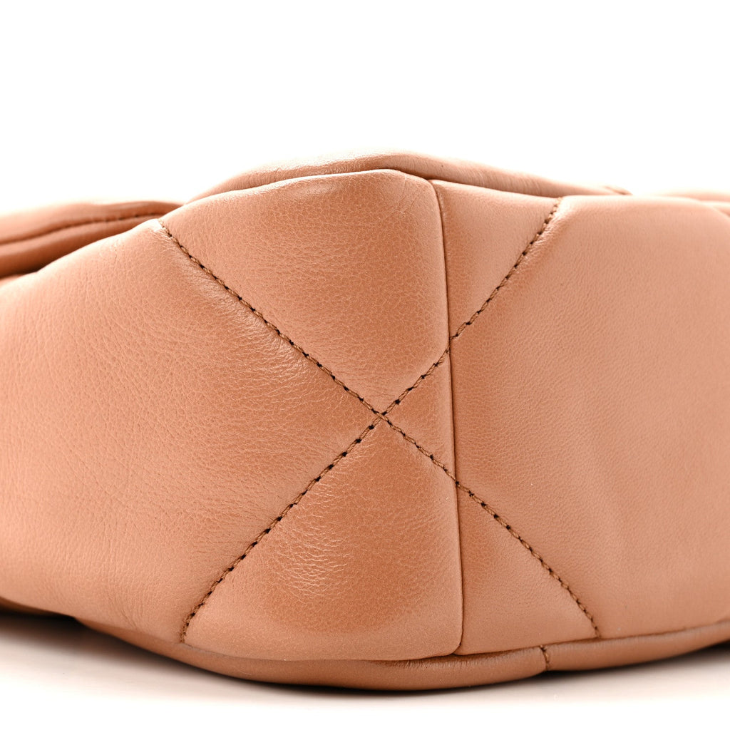 Lambskin Quilted Medium Chanel 19 Flap Brown