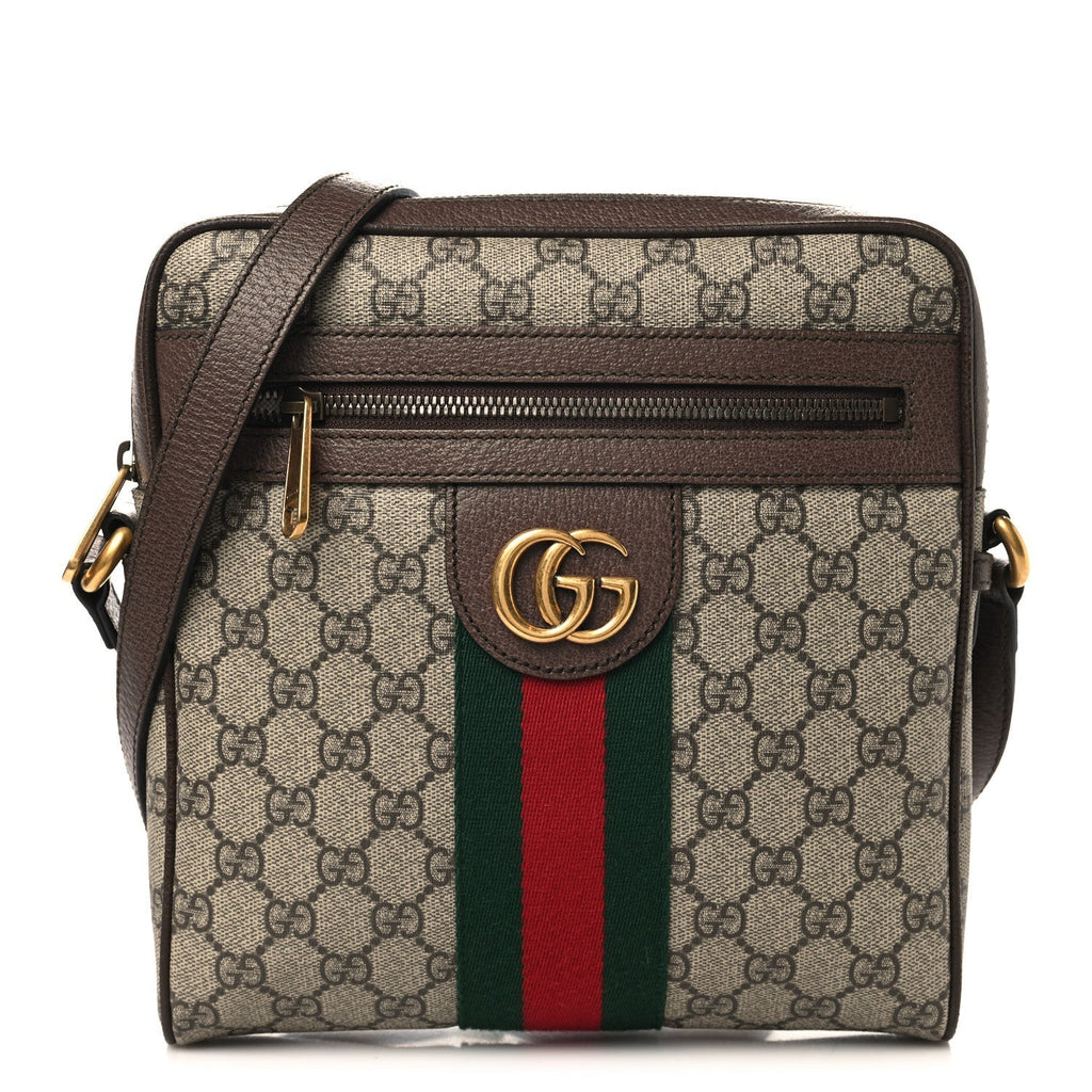GG Supreme Monogram Web Small Ophidia Messenger Bag Brown