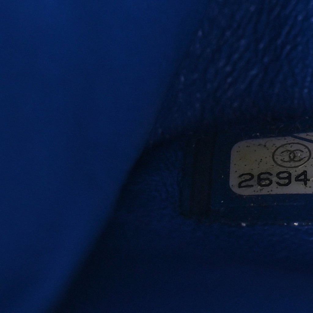 Lambskin Quilted Medium Double Flap Blue