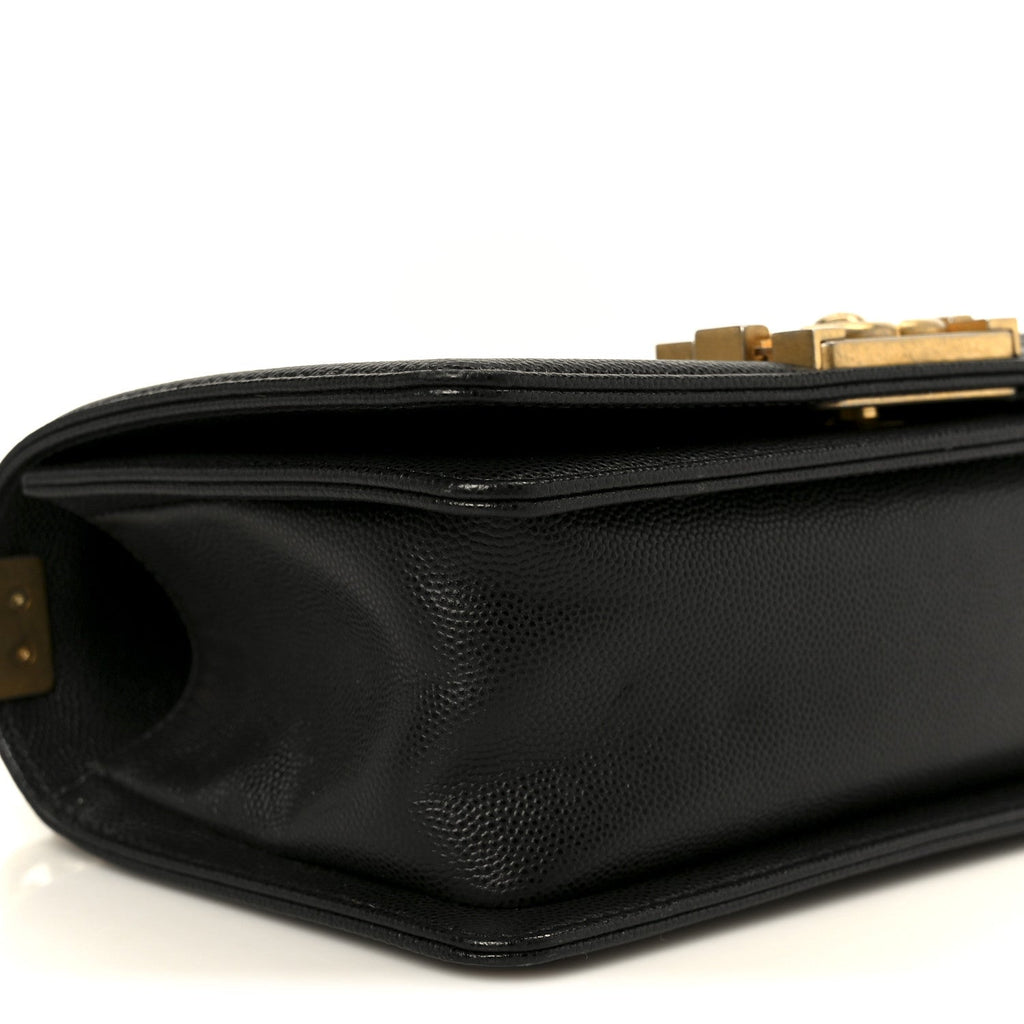 Caviar Quilted Small Boy Flap Black