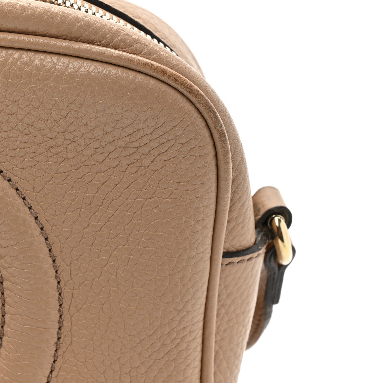 Pebbled Calfskin Small Soho Disco Bag Rose Beige