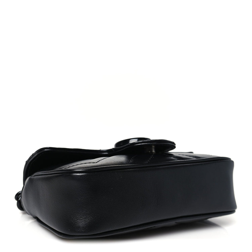 Calfskin Matelasse Monochrome GG Marmont Chain Belt Bag Black