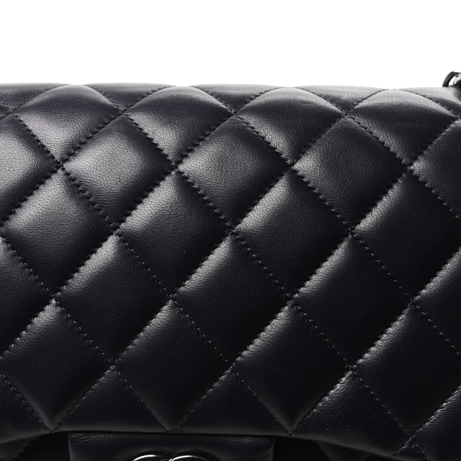Lambskin Quilted Jumbo Double Flap Navy