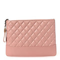 Aged Calfskin Quilted Medium Gabrielle Cosmetic Case Pink
