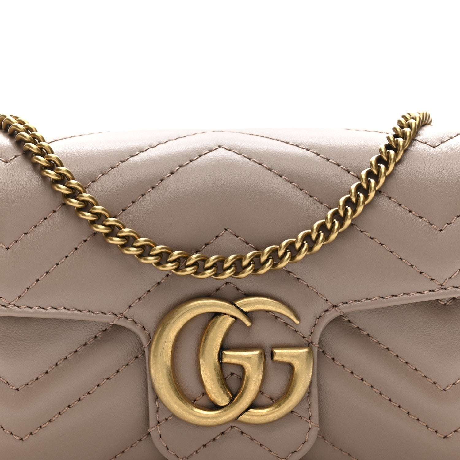 Calfskin Matelasse Super Mini GG Marmont Shoulder Bag Porcelain Rose