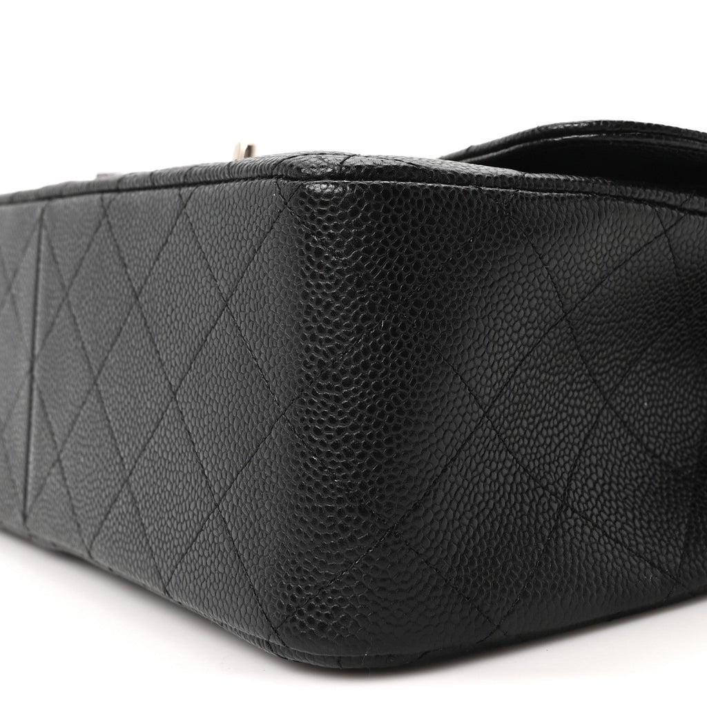 Caviar Quilted Jumbo Double Flap Black