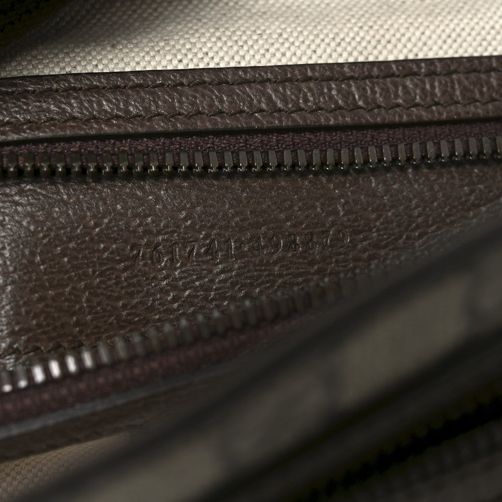 Tender GG Supreme Monogram Textured Dollar Calfskin Ophidia Messenger Bag Beige Ebony Dark Brown