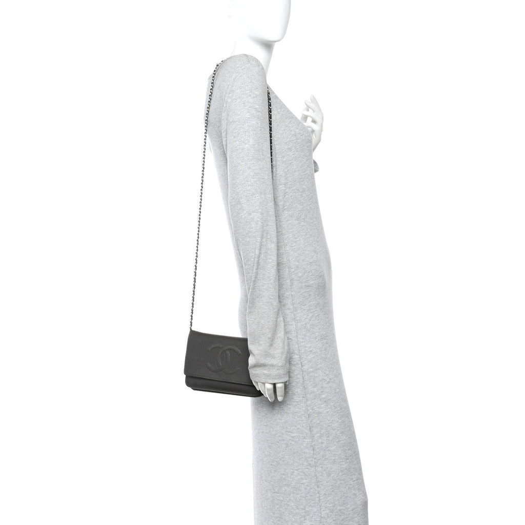 Caviar Timeless CC Wallet on Chain WOC Grey