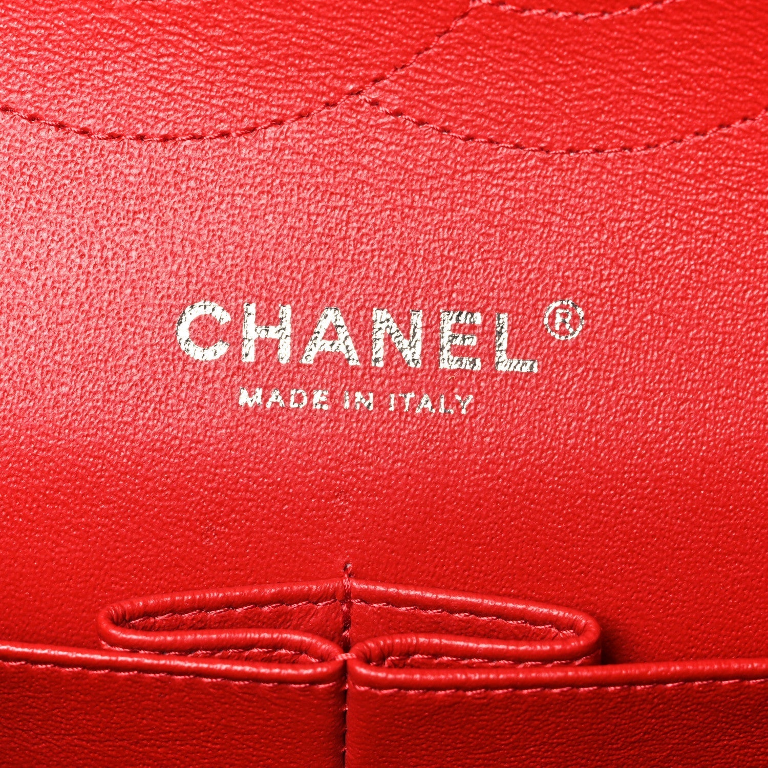 Lambskin Quilted Jumbo Double Flap Red