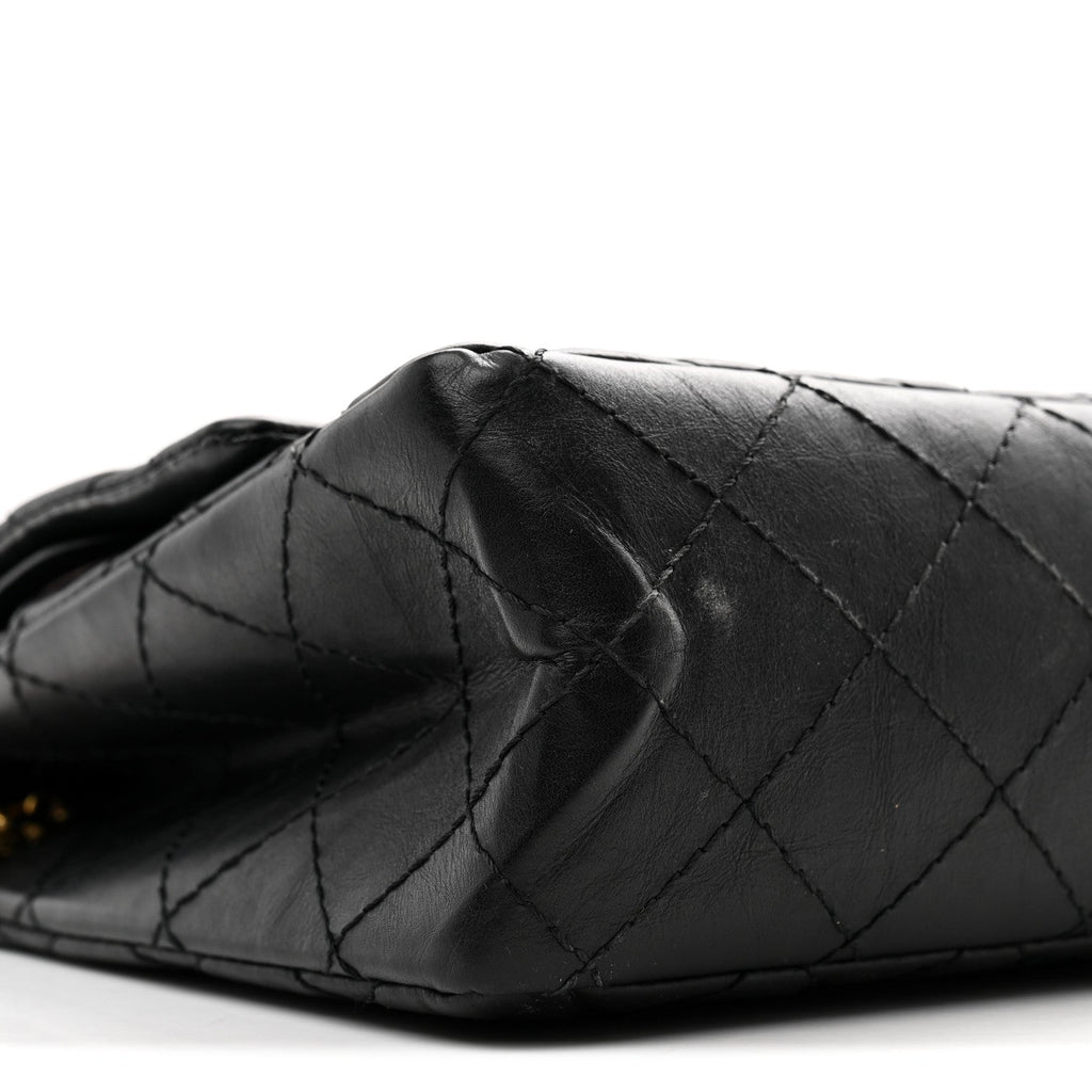 Aged Calfskin Quilted 2.55 Reissue 226 Flap Black