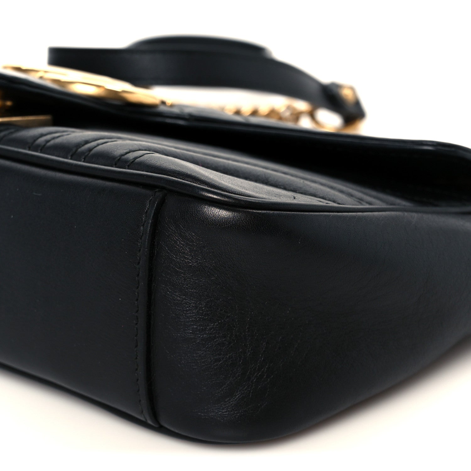 Calfskin Matelasse Small GG Marmont Shoulder Bag Black
