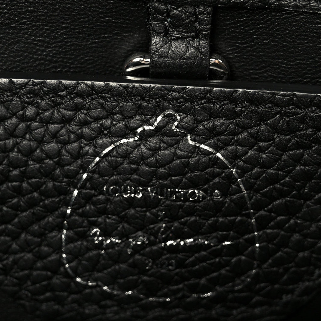 LV X YK Taurillon Inlaid Kusama Flowers Capucines BB Black