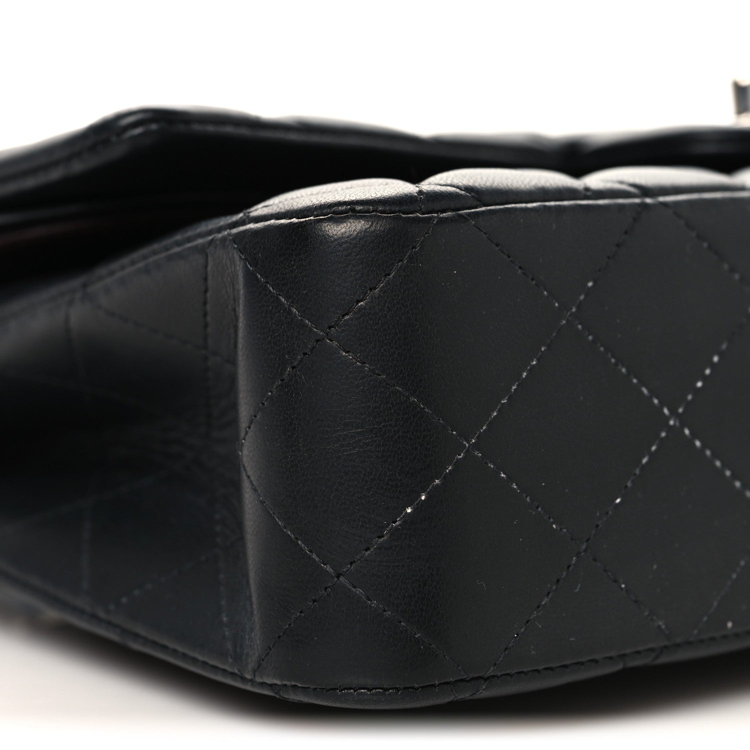Lambskin Quilted Medium Double Flap Black