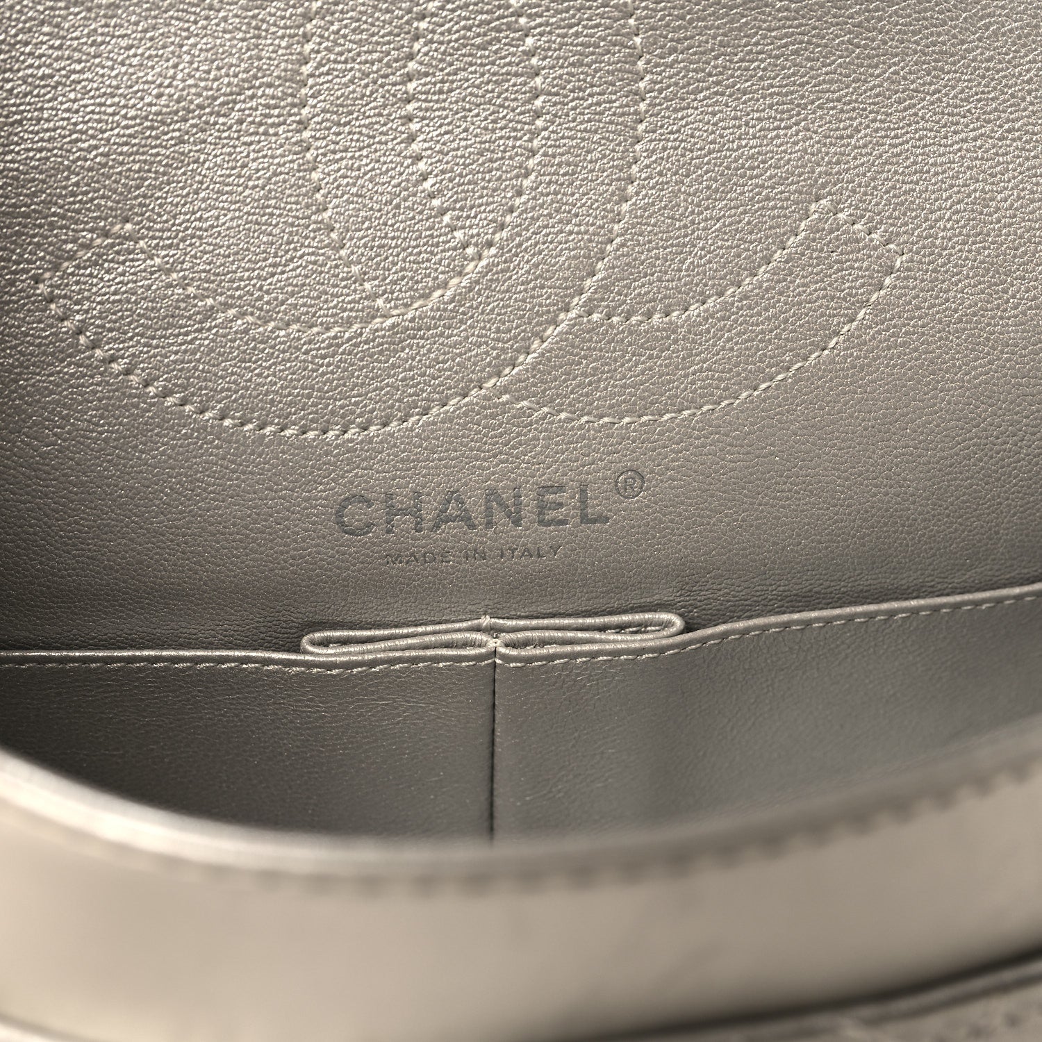 Metallic Lambskin Quilted 2.55 Reissue 225 Flap Silver
