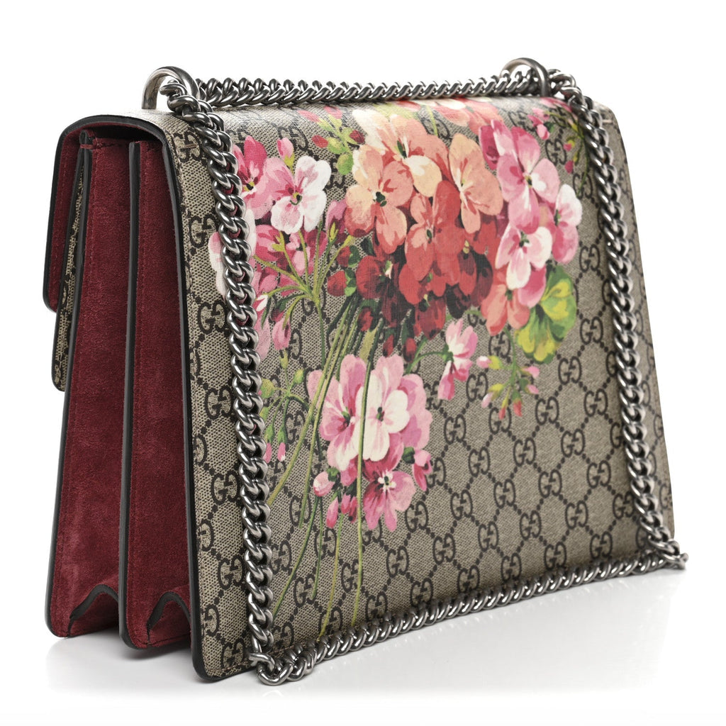 GG Supreme Monogram Blooms Medium Dionysus Shoulder Bag Beige Multicolor Dry Rose