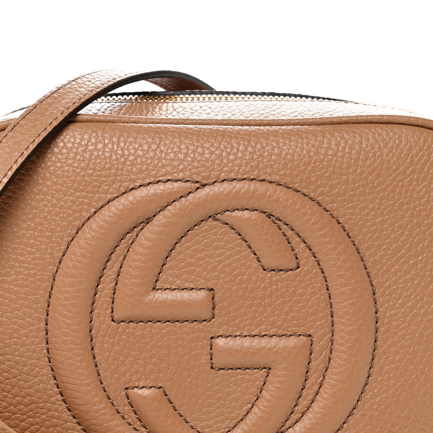 Pebbled Calfskin Small Soho Disco Bag Camelia