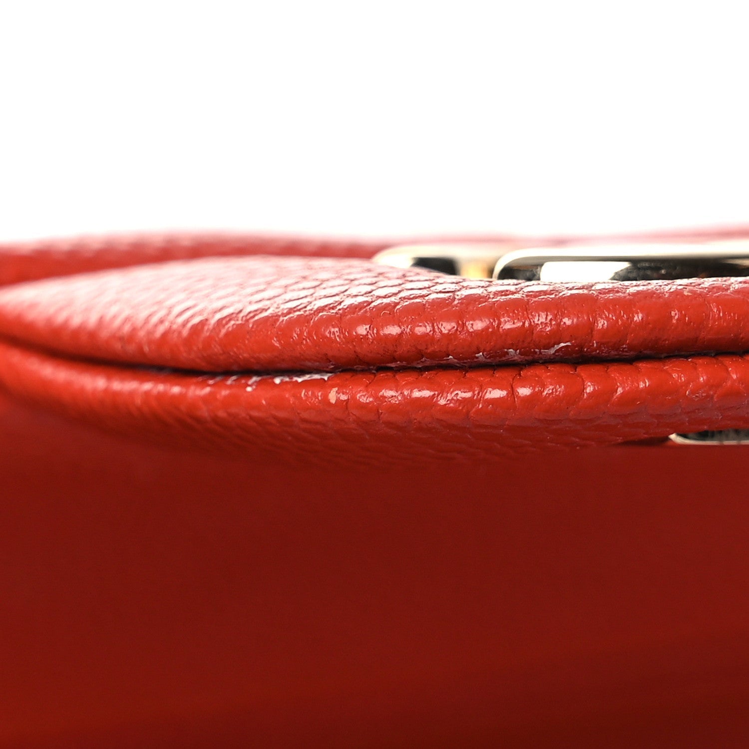 Caviar Quilted Medium Double Flap Light Red