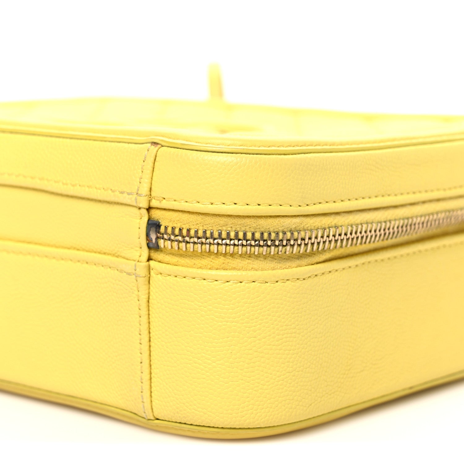 Caviar Quilted Medium CC Filigree Vanity Case Yellow