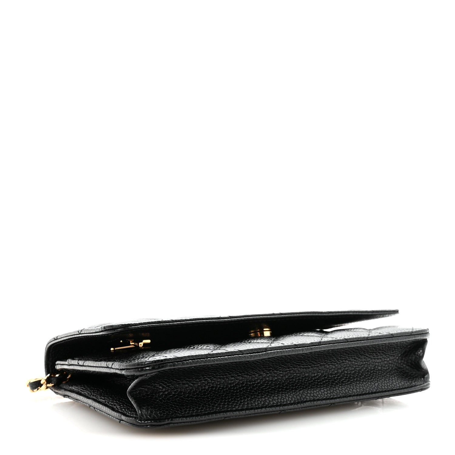 Caviar Quilted Wallet on Chain WOC Black