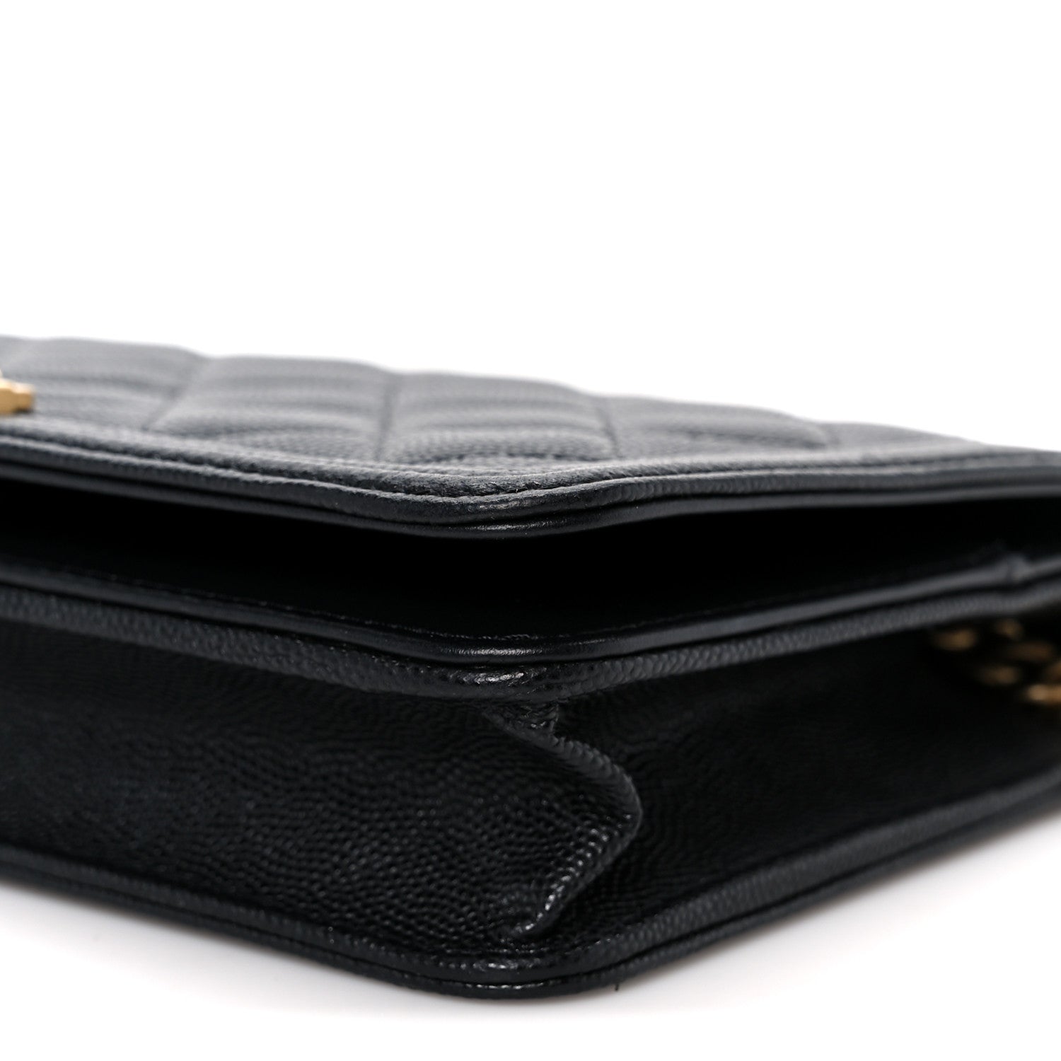 Caviar Quilted Boy Wallet On Chain WOC Black
