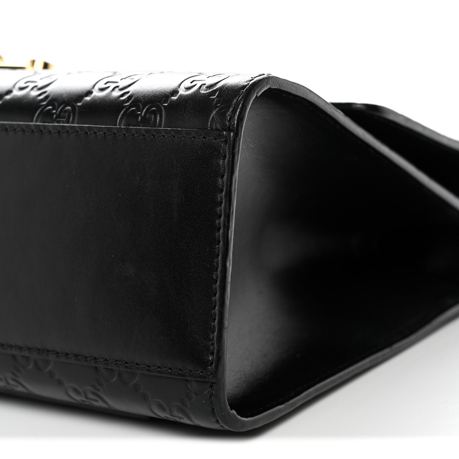 Guccissima Medium Padlock Shoulder Bag Black
