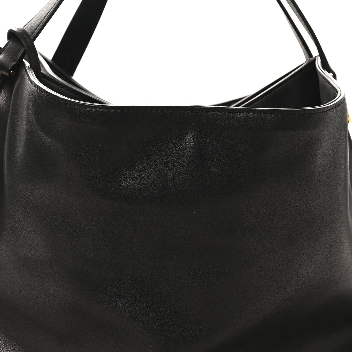 Polished Saddle Calfskin Alexia Bag Black