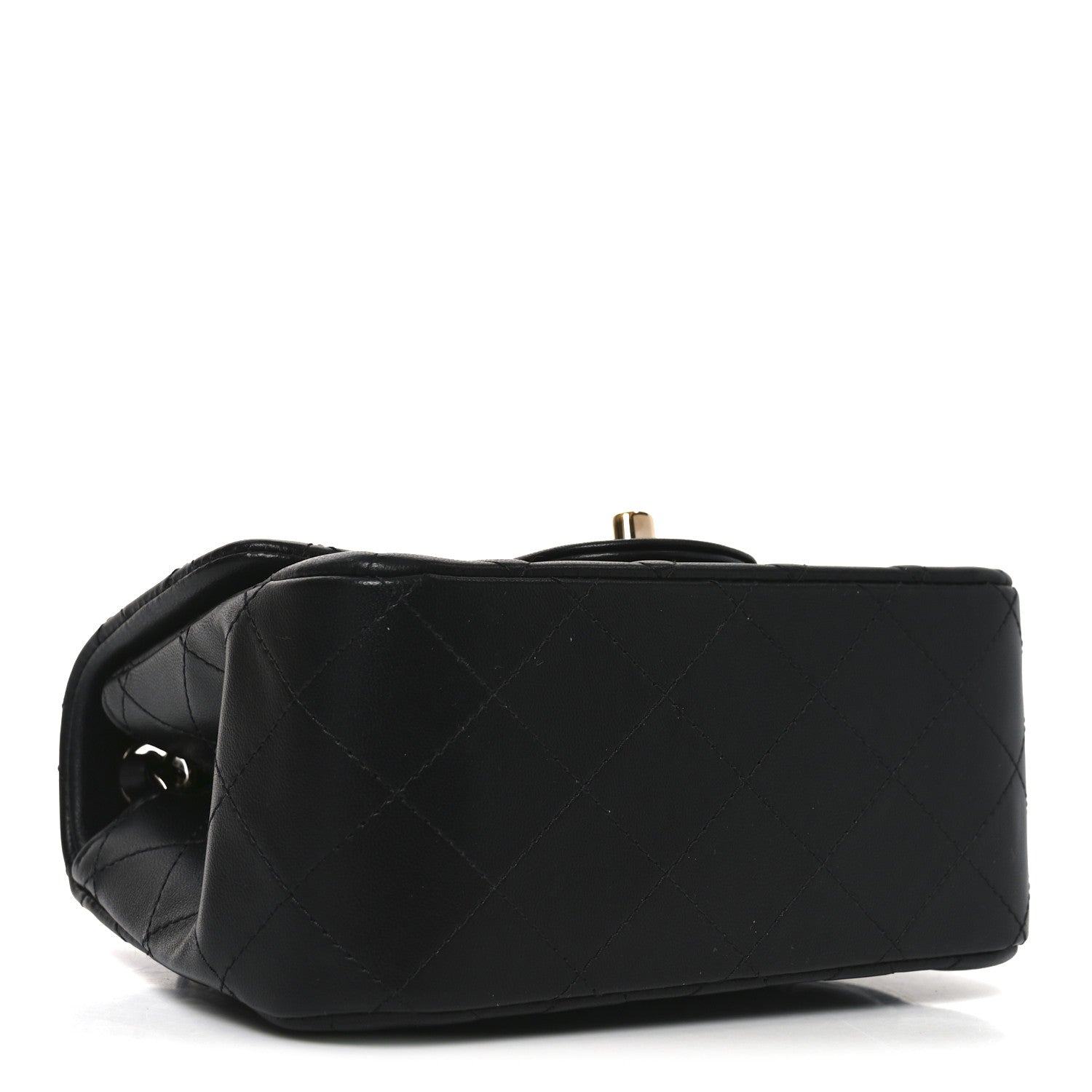 Lambskin Quilted Mini Square Flap Black