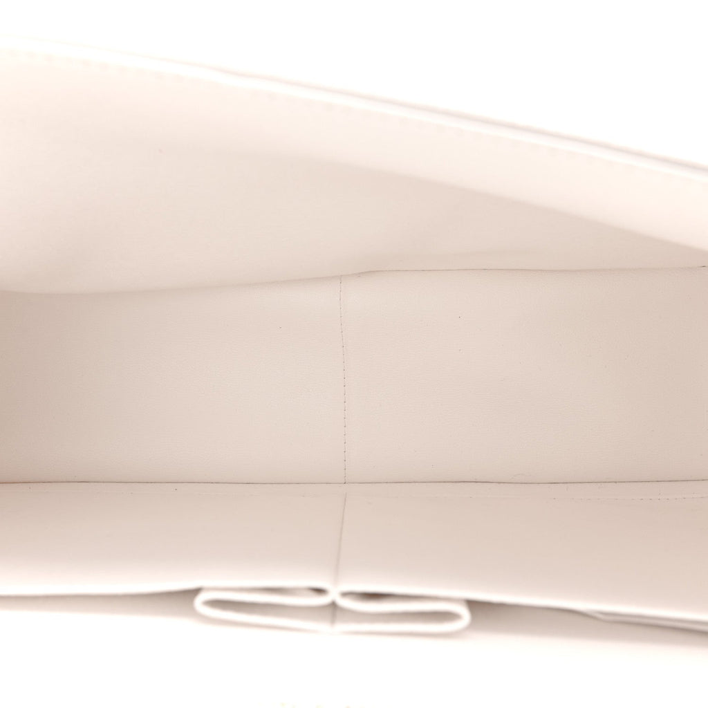 Caviar Quilted Jumbo Double Flap White