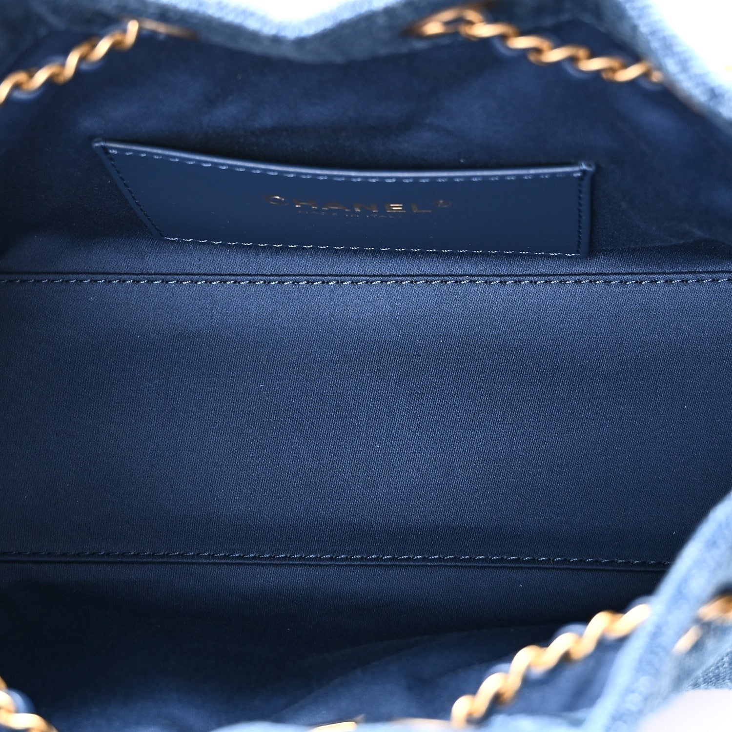 Washed Denim Quilted Mini Chanel 25 Handbag Blue