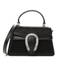 Satin Crystal GG Monogram Mini Dionysus Top Handle Bag Black