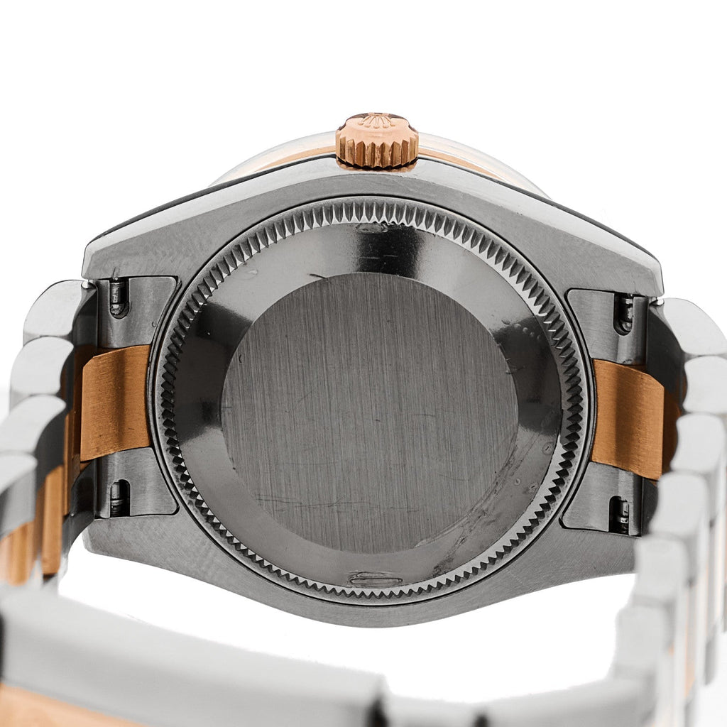 Stainless Steel 18K Everose Gold Diamond 31mm Oyster Perpetual Datejust Watch Chocolate Roman 178341