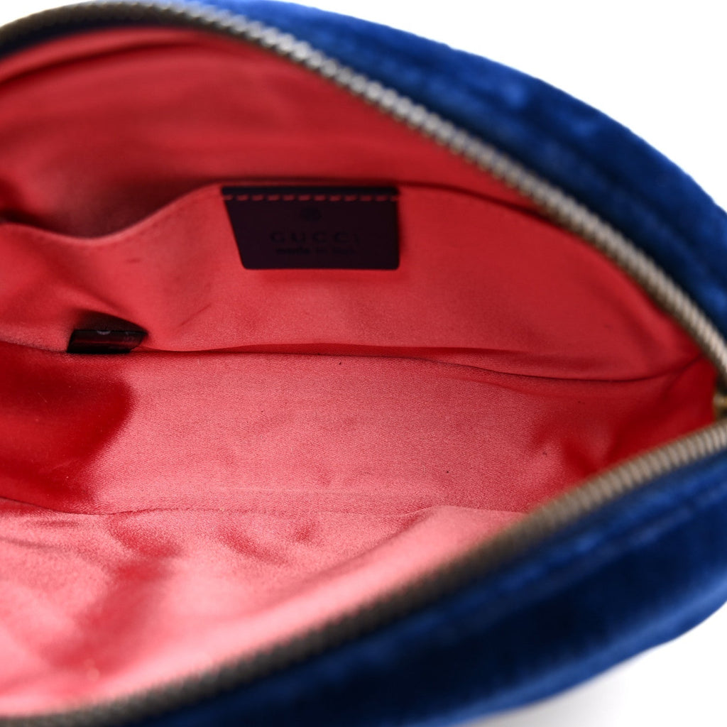 Velvet Matelasse GG Marmont Belt Bag 85 34 Cobalt Blue