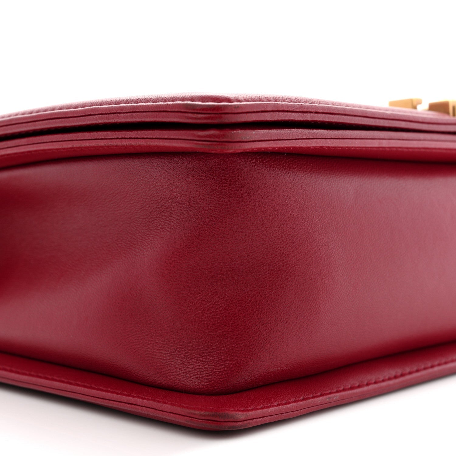 Lambskin Quilted New Medium Boy Flap Dark Red