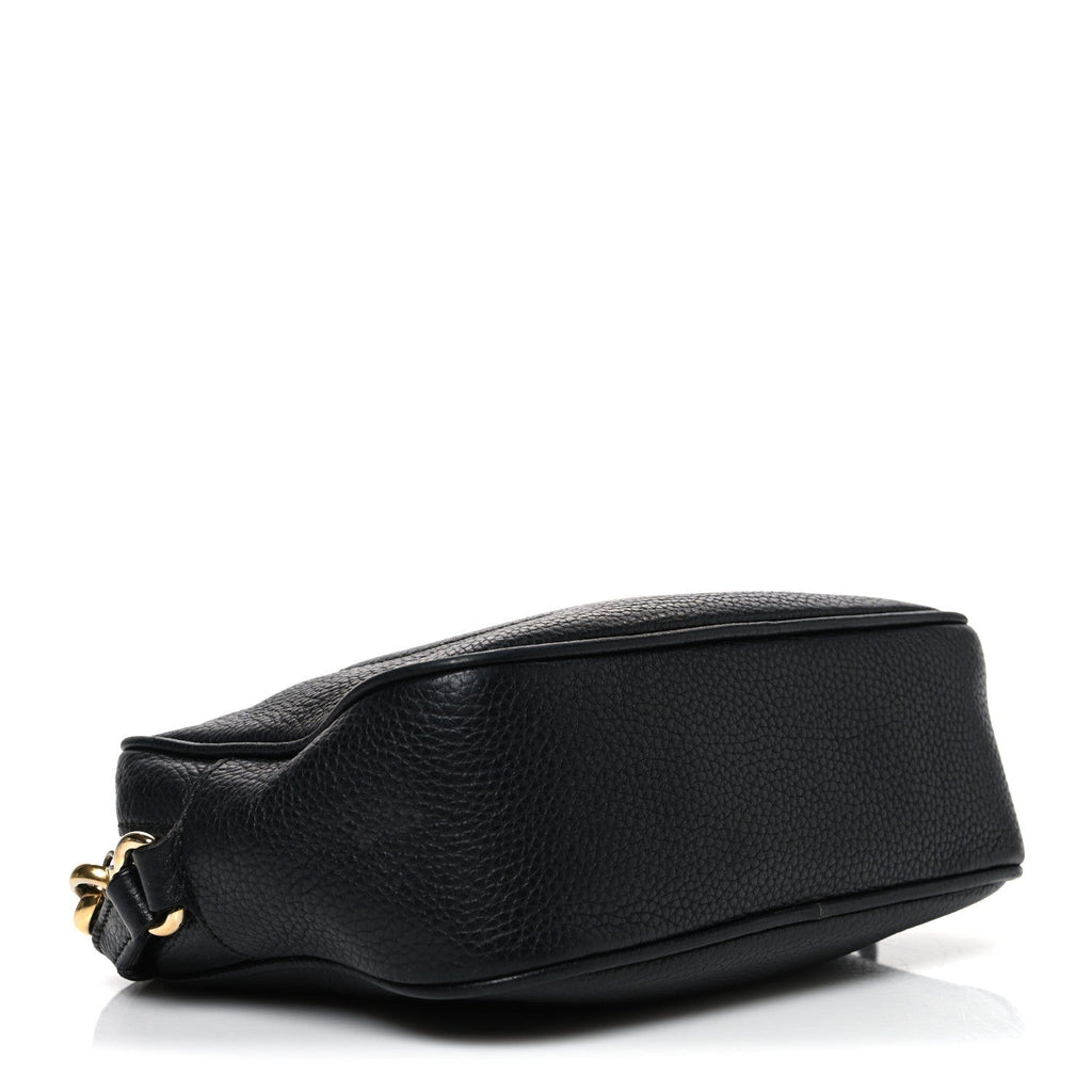 Pebbled Calfskin Small Soho Disco Bag Black