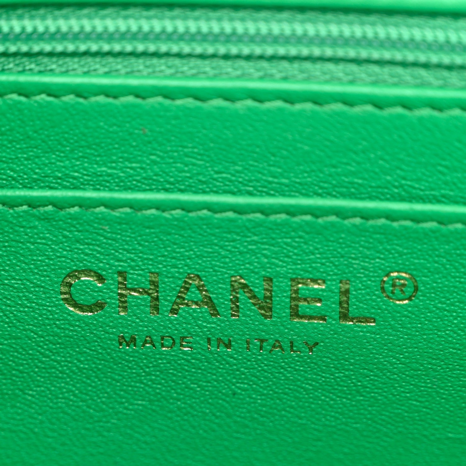 Lambskin Quilted Mini Square Flap Green