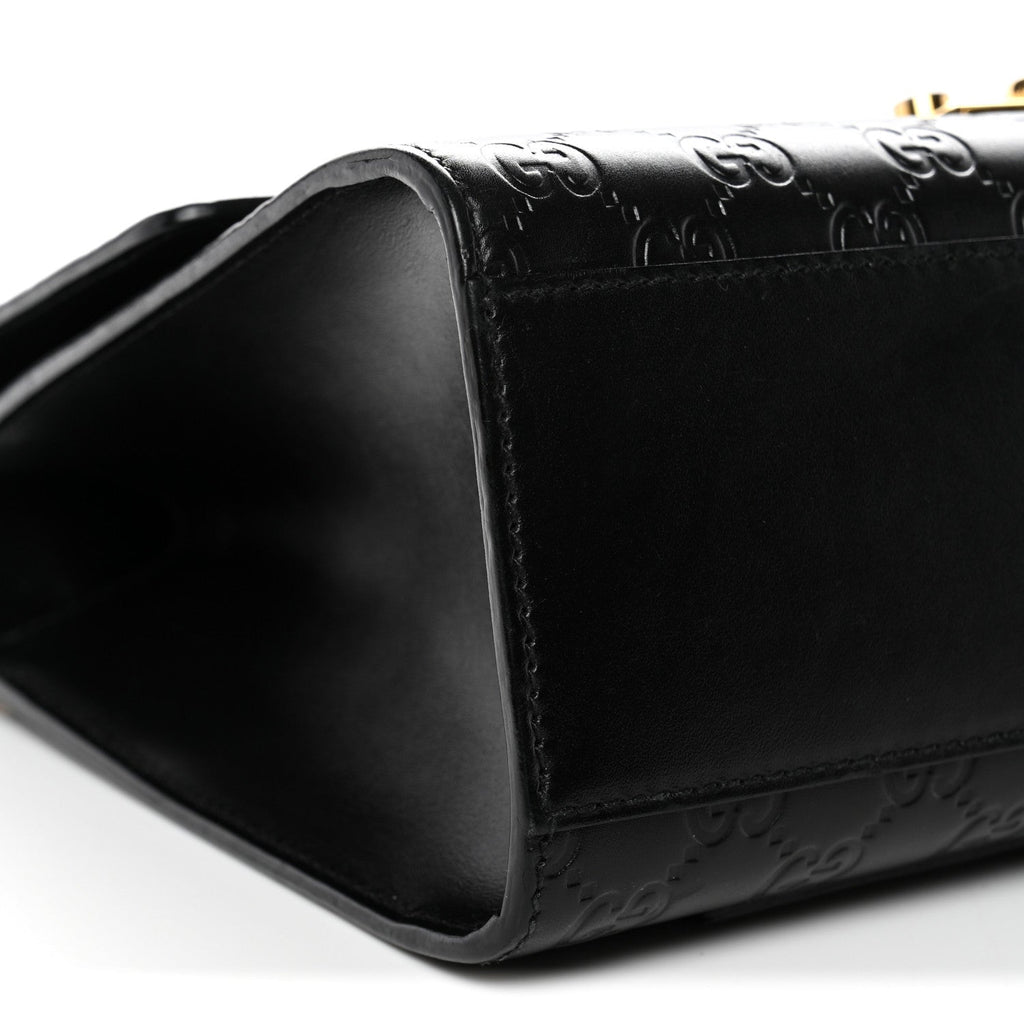 Guccissima Medium Padlock Shoulder Bag Black