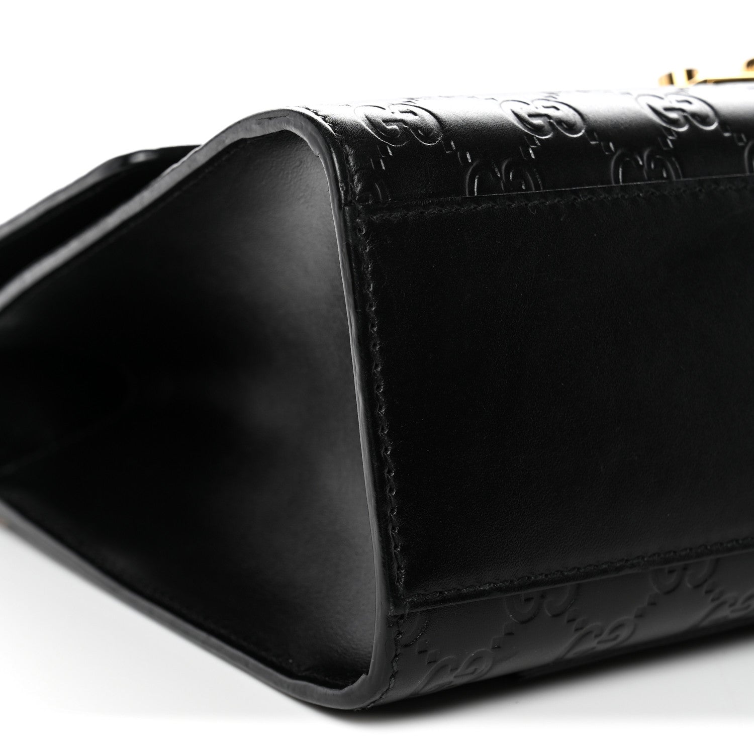 Guccissima Medium Padlock Shoulder Bag Black