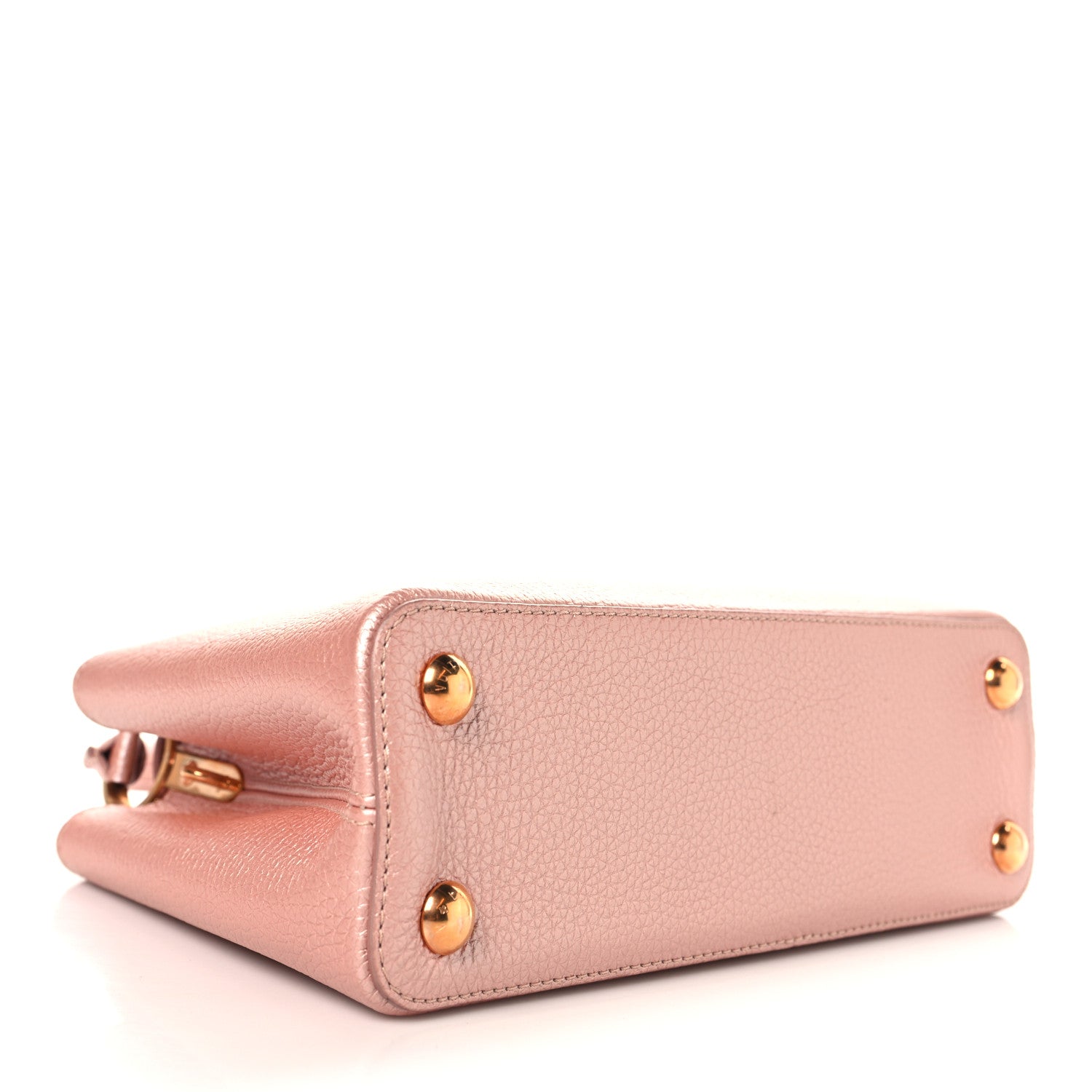 Metallic Taurillon Capucines BB Pearly Pink