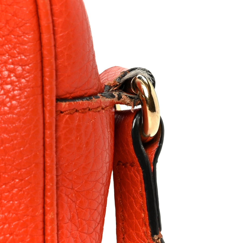 Pebbled Calfskin Small Soho Disco Bag Sun Orange