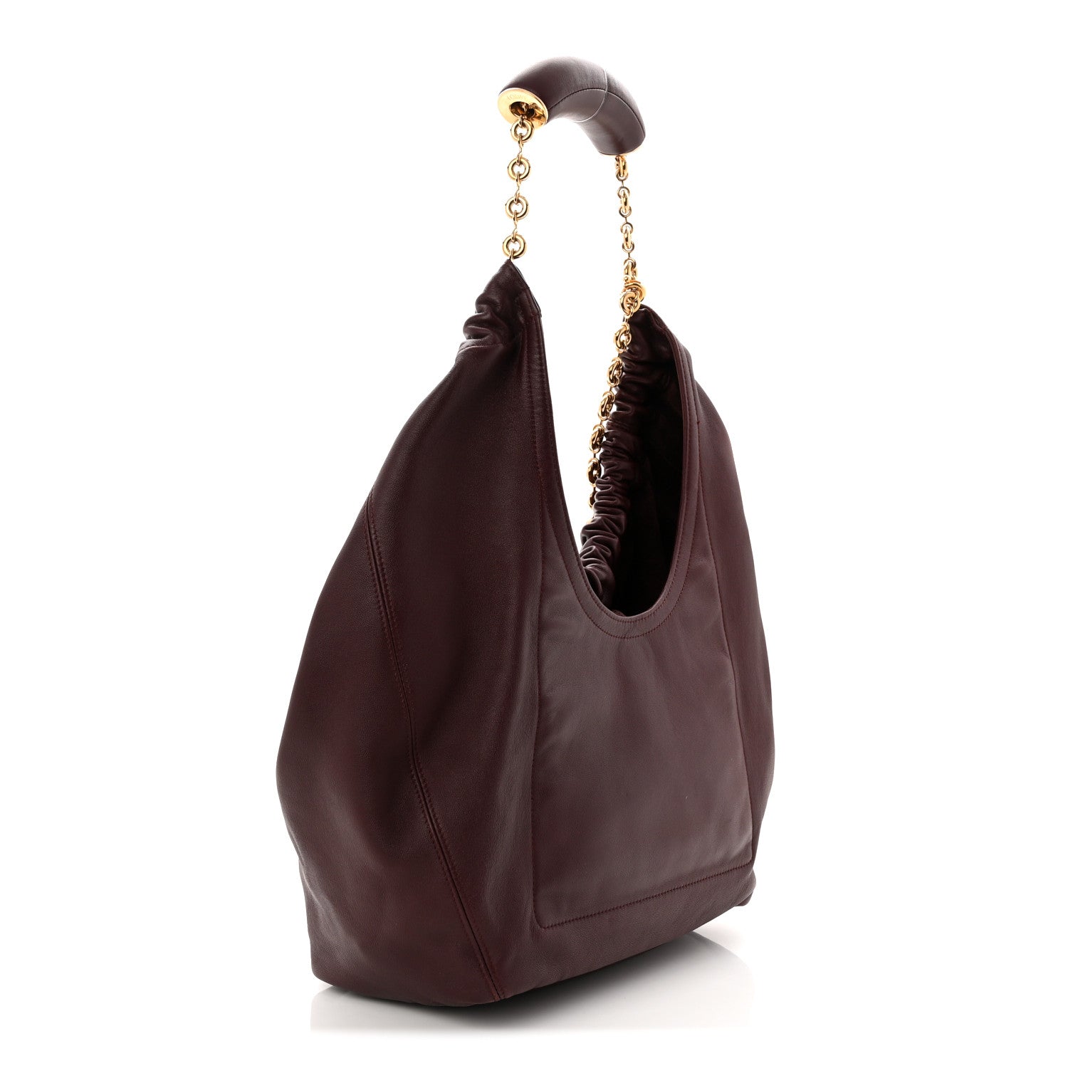 Buttery Nappa Lambskin Medium Squeeze Bag Dark Burgundy