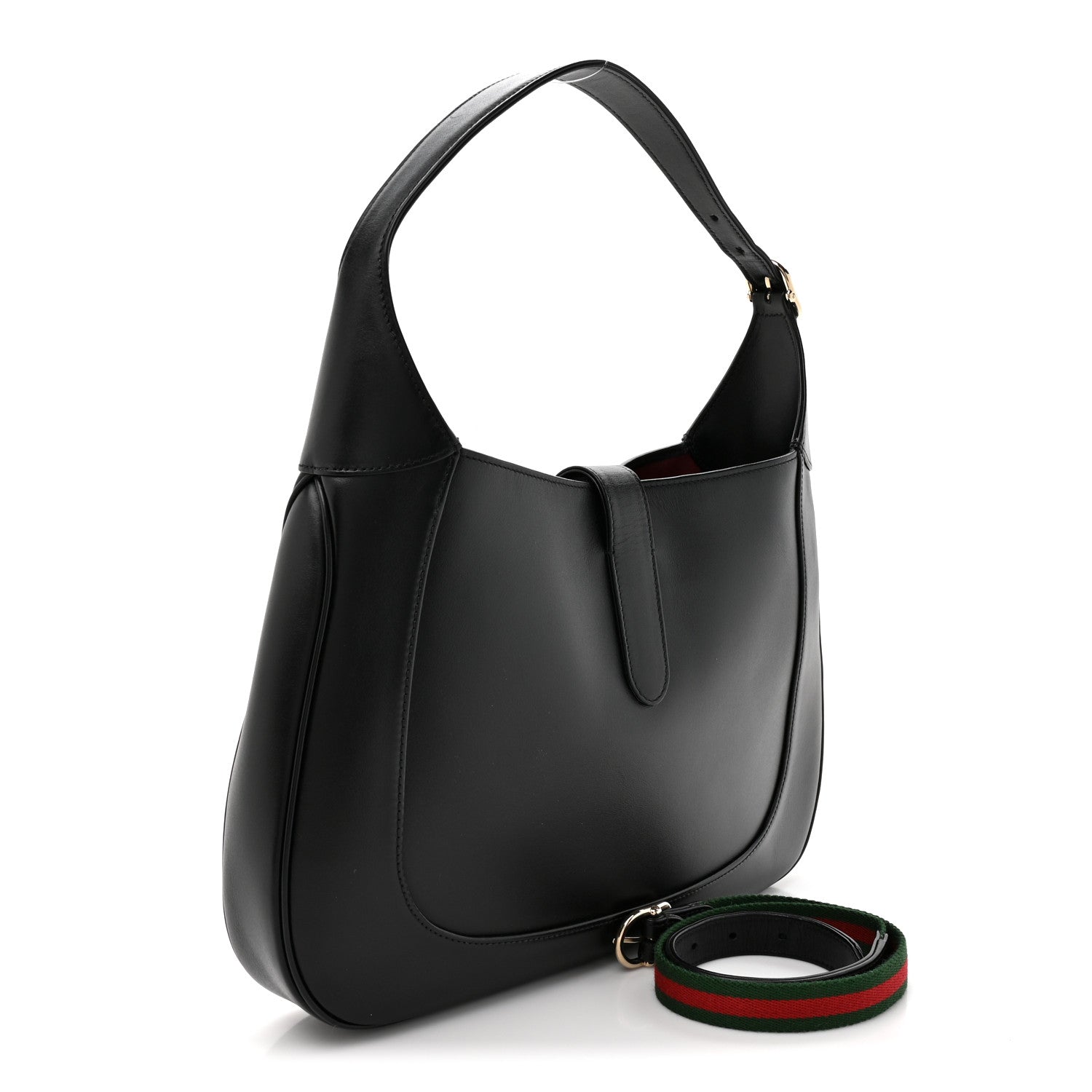 Ancora Calfskin Medium Jackie Shoulder Bag Black