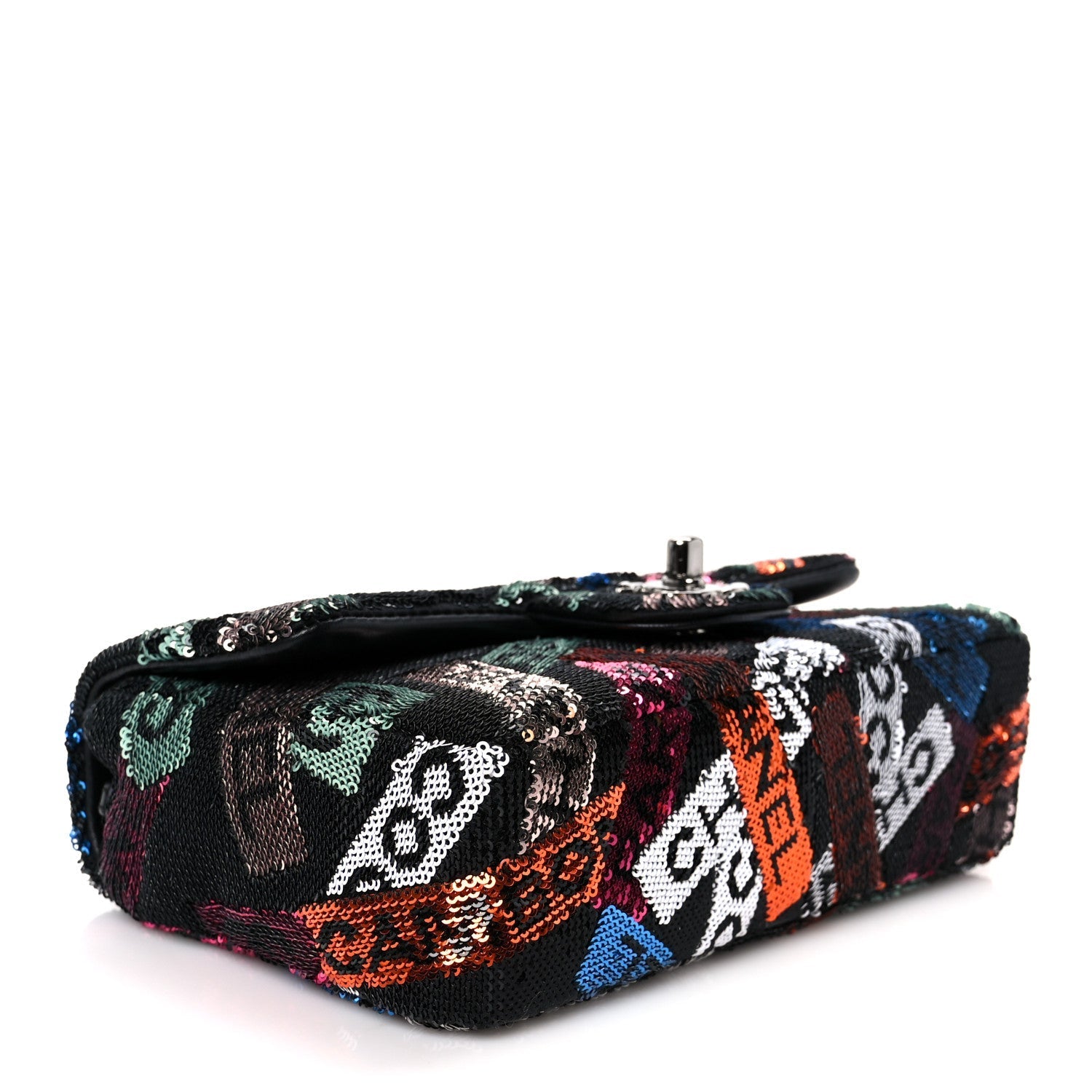 Sequin Logo Small Flap Ruthenium Multicolor